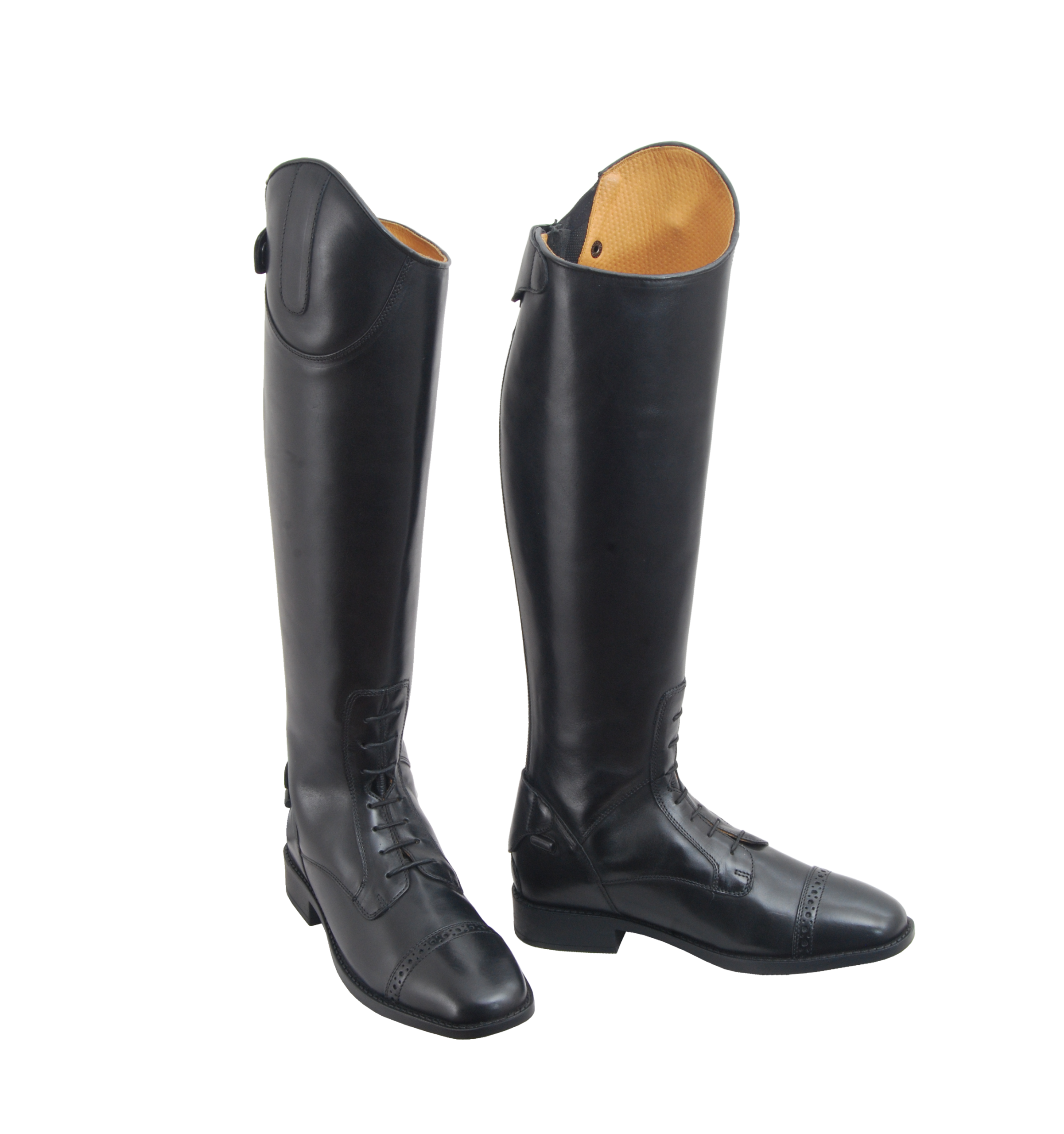 Partial lace-up long field rider boots