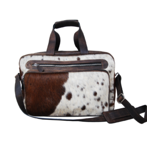 Western Travel Bag with Jersey Cowhide & Waxy Leather