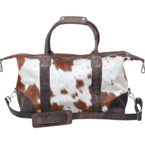 Western Duffel Bag with Jersey Cowhide & Waxy Leather