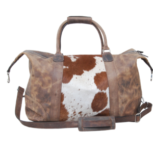 Western Duffel Bag with Jersey Cowhide & Crunch Leather