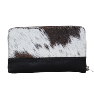 Cowhide Wristlet with Inside Zipper Pocket & Card Slots