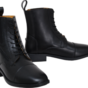 Paddock ankle riding boots in aniline leather and angular zip detail