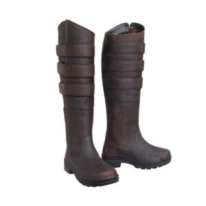 Country rider boots with adjustable calf straps