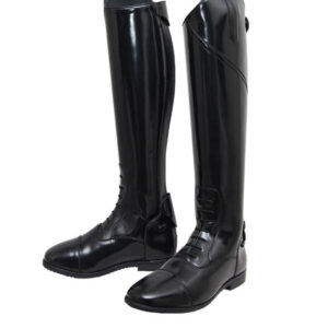 Field knee-length rider boots with back zip closure