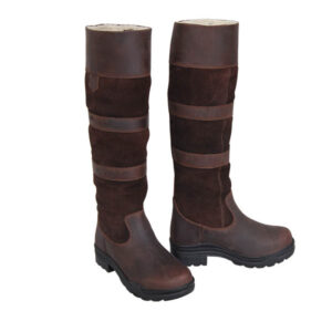Country rider boots in suede and crazy horse leather