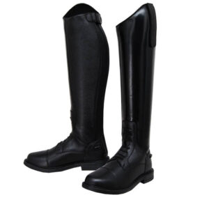 Field knee boot for riders in leather and PU