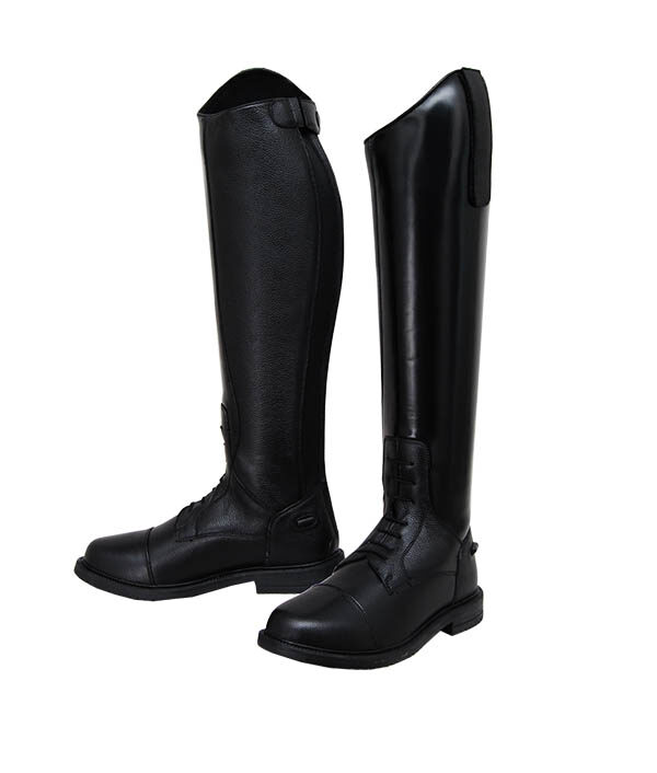 Field knee boot for riders in leather and PU