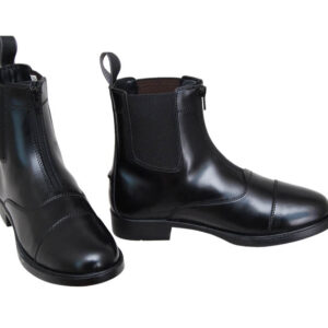 Synthetic front-zipper jodhpur boot for riders