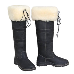 Winter country rider boots with fur trim