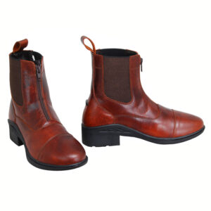 Front Zip Jodhpur Boots For Riders with Rubber Sole
