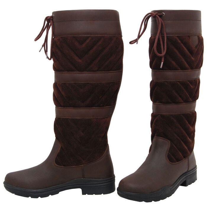 Leather Quilted Waterproof Country Boot