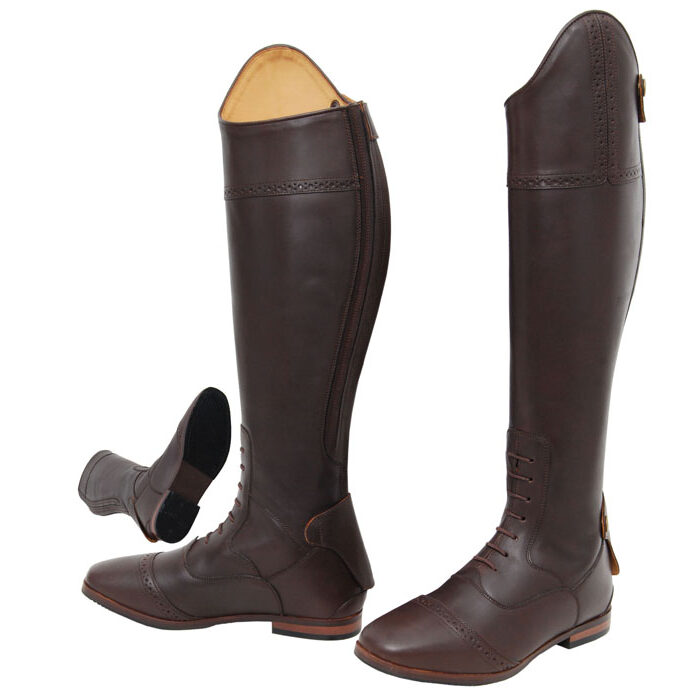 Leather Field Boot with Brouge