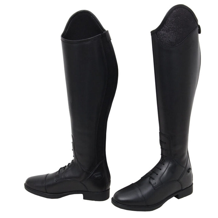 Leather Field Boot with Glitter Trim