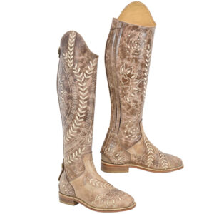 Dressage Boot With Buff Maxican Rich Protein Light Brown Leather