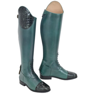 Field Boot With Box Calf Smooth Dk Green, Croco Patent And Ddmp Black