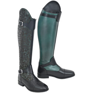 Polo Boot With Cow Native Crust Black And Cow Smooth Dk Green And Cow Dd Black