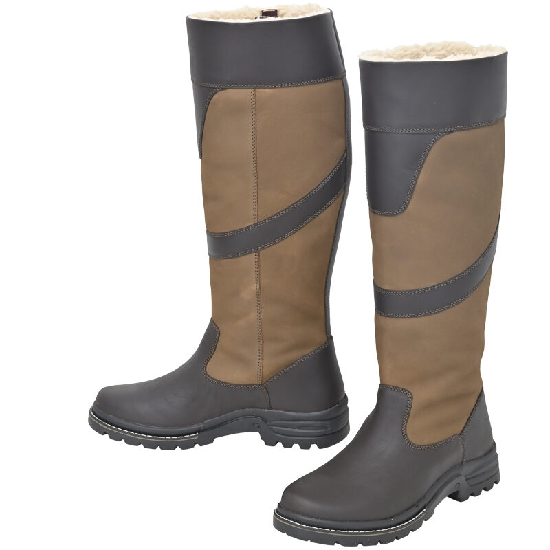 Country Boot With Din Buff Crazy Horse Plain Leather