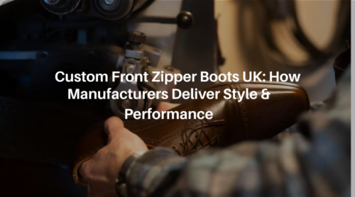 Custom front zipper boots UK by SB Leathers with premium leather design