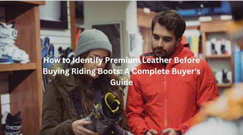 Premium leather riding boots showcasing high-quality craftsmanship and genuine leather finish.