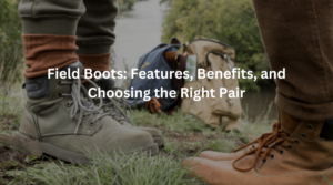 Rider wearing premium leather Field Boots while horse riding in an outdoor equestrian arena.